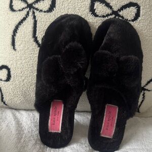 Kate Spade Plush Black Women's Slippers
